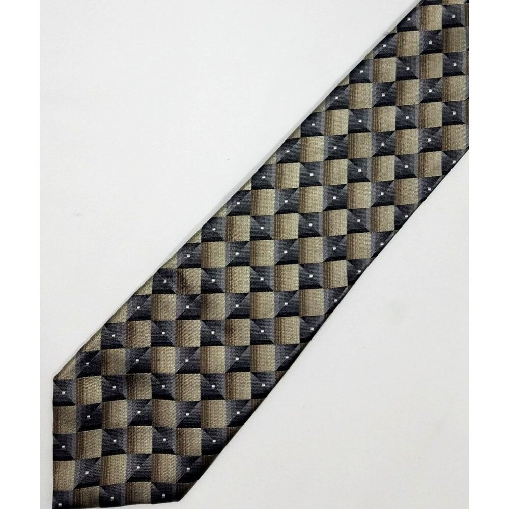 Arrow Mens Silk Necktie Diamond Geometric Brown Gray